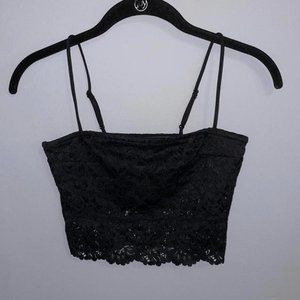 Urban outfitters black lace crop top